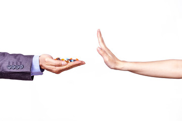 Fototapeta premium Hands And Medicine