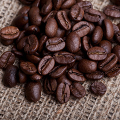 pile of roasted black coffee