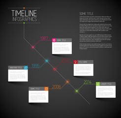 Infographic dark diagonal timeline report template