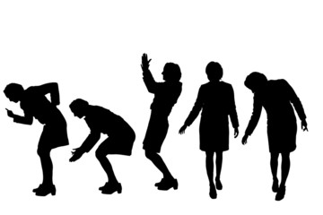 Vector silhouette of women.