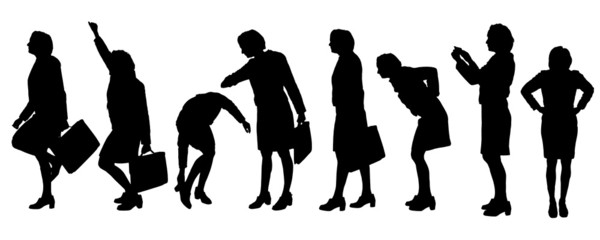 Vector silhouette of businesswoman.
