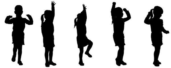 Vector silhouette of girl.