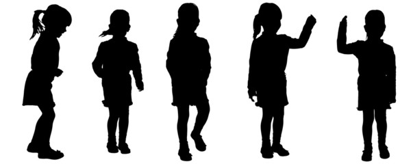 Vector silhouette of girl.