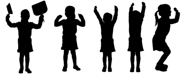 Vector silhouette of girl.