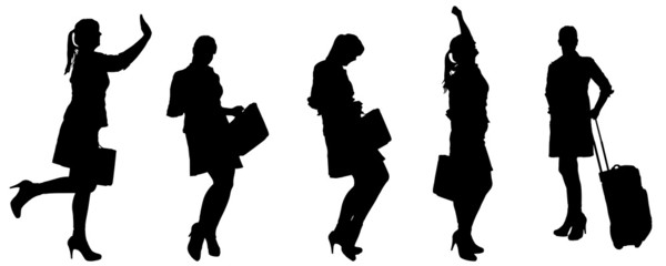 Vector silhouette of businesswoman.
