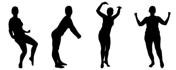 Vector silhouette of women.