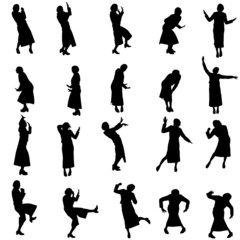 Vector silhouette of women.