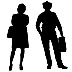 Vector silhouette of a people.