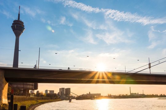 D&uuml;sseldorf, Germany, Riverbank, Rhein