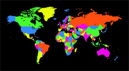 World Map funky colors3