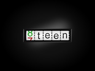 Zähler für Geburtstag achtzehn Jahre a