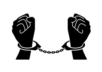 human hands in handcuffs