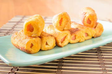 Deep Fried Swiss Sausage rolls recipe