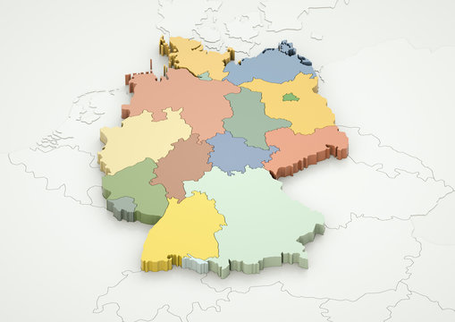 Deutschland und angrenzende L&auml;nder detailgetreu