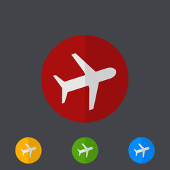 Vector modern circle icons set on gray