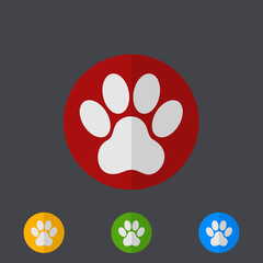 Vector modern circle icons set on gray