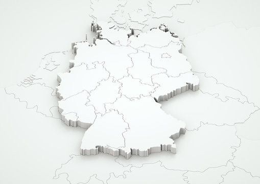 Fototapeta Deutschland und angrenzende Länder detailgetreu / V. 2.0