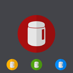 Vector modern circle icons set on gray