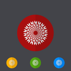 Vector modern circle icons set on gray