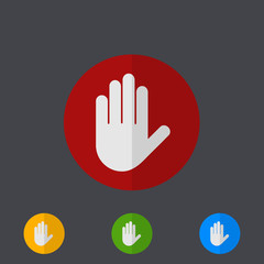 Vector modern circle icons set on gray