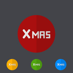 Vector modern circle icons set on gray