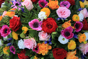 Bright colored bridal flowers