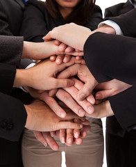 Close-up of hands stack