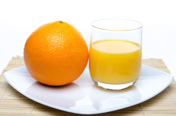 An orange and orange juice