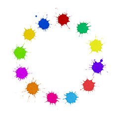 Obraz premium Diversity Concept - Multi-Colored Paint Spots Circle