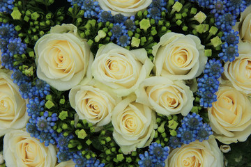 blue and white wedding flowers