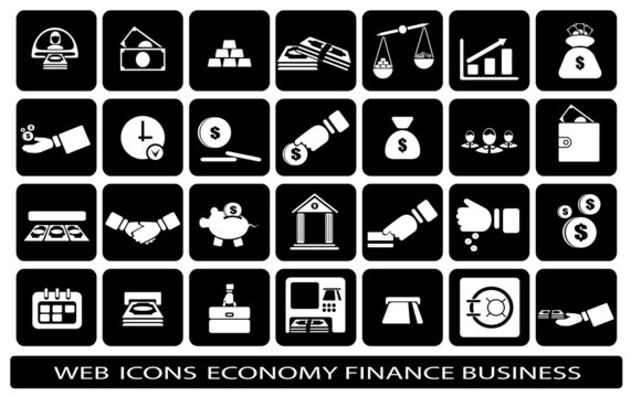 icon web on a subject business finance economy