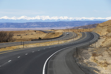 Winding mountain highway , New Mexico