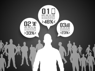 BUSINESS MAN INFOGRAPHIC OPTION THREE GREY