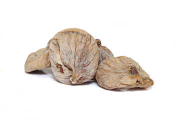 dry figs on white background