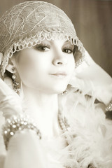 retro flapper style woman