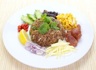 white Rice fried and mixed with shrimp paste