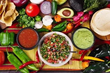 Foto op Plexiglas Traditional mexican salsas © iodrakon
