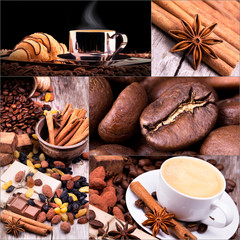 Collage of coffee details