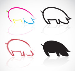 Vector image of an pigs