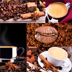 Collage of coffee details
