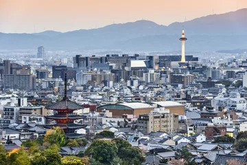 Foto op Canvas Skyline van Kyoto, Japan © SeanPavonePhoto