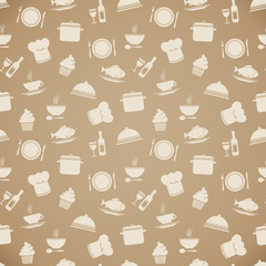 Seamless restaurant menu pattern background