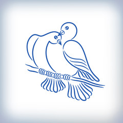 Symbol of two lovely pigeons