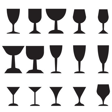 Silhouette of wine glass, vector format