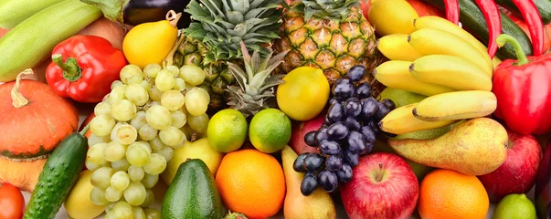 Rolgordijnen vers fruit en groenten © Serghei V
