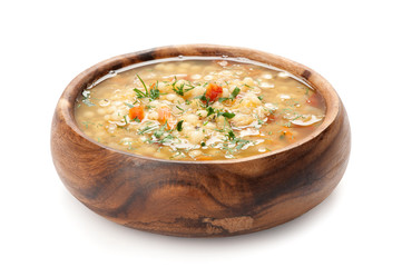bowl of hot fresh Minestrone soup