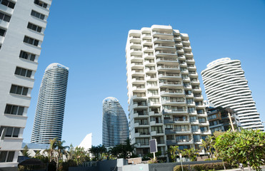 High-rise apartment buildings and offices, Surfers Paradise.