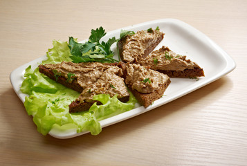 bread with delicious liver pate