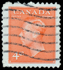 Stamp printed by Canada, shows King George VI