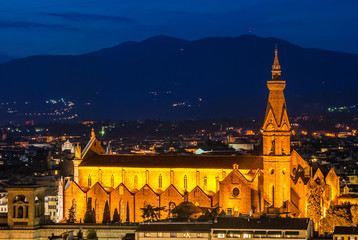 Santa Croce view at night, Florence